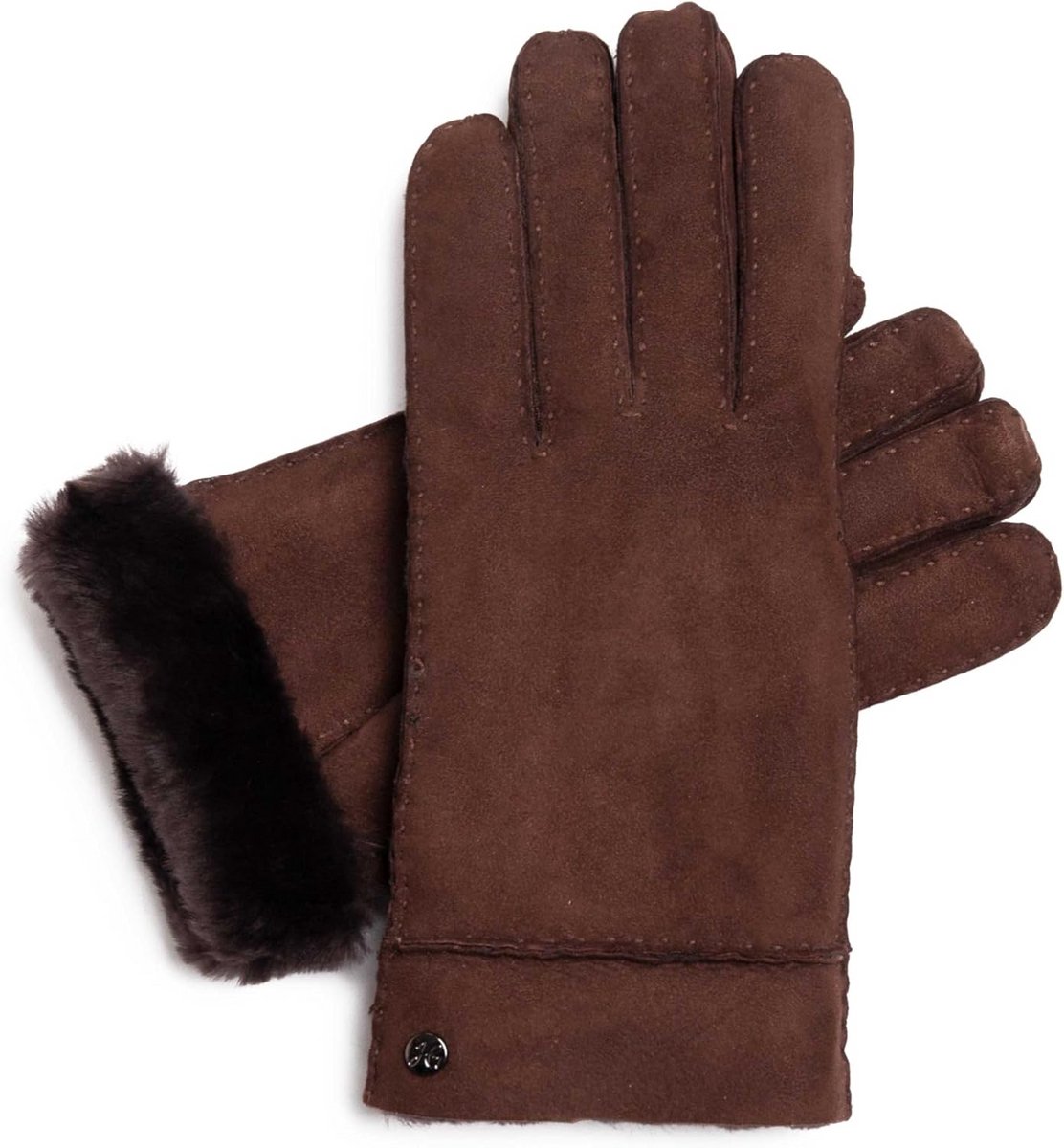 Warme Leren Handschoenen van Merino Lamswol - Voor Heren en Dames | Donkerbruin