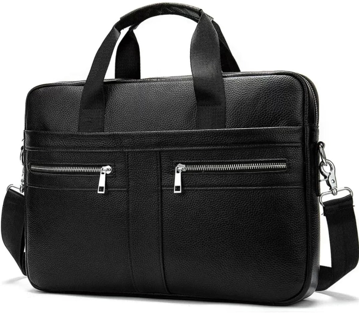 Luxe Laptopstas 14 inch - 100% Echt Leer - Handgemaakt & Stijlvol - Business Aktetas voor Dames & Heren - Laptophoes met Schouderband