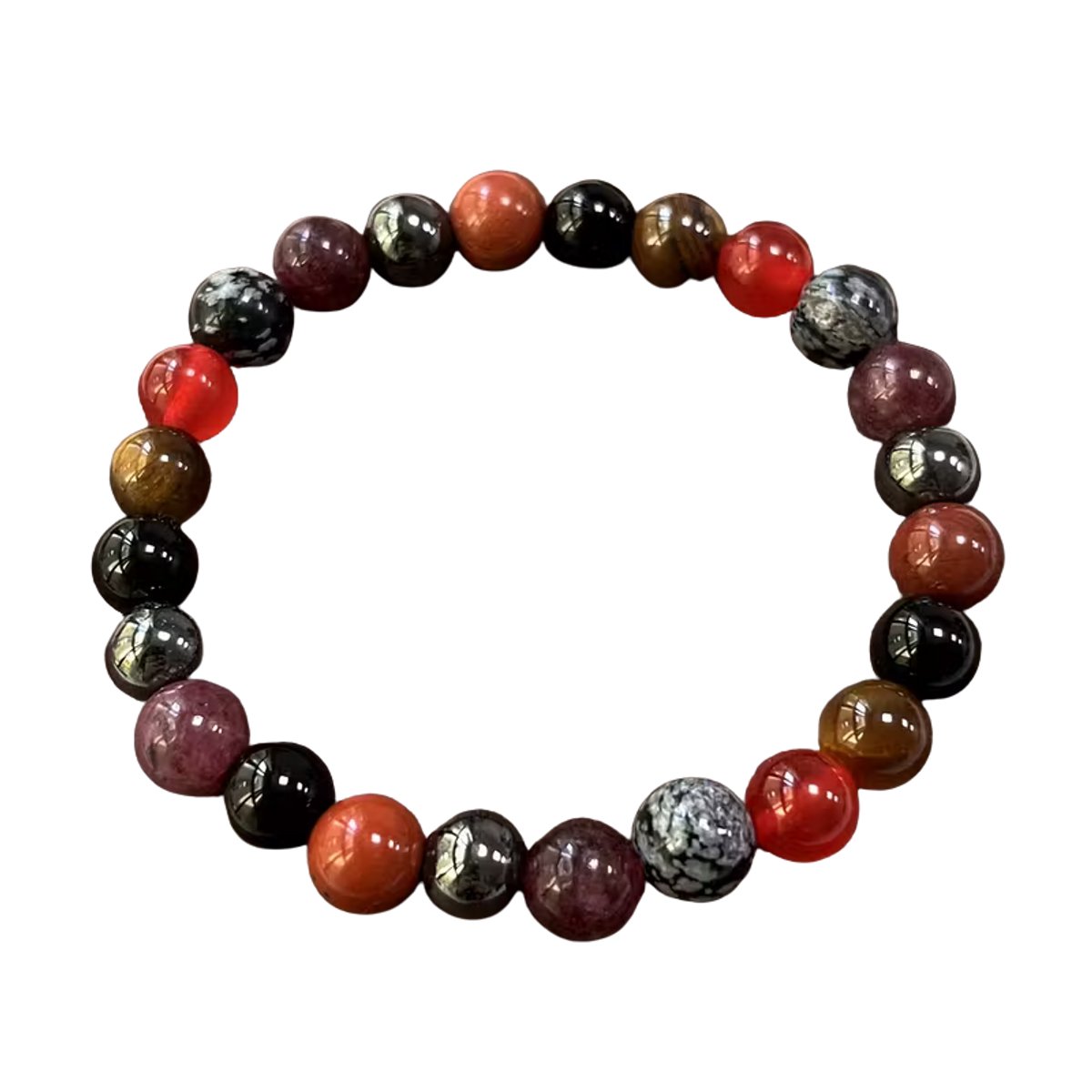 Edelsteen Kralen Armband Rode Energie - 18cm 8mm - unisex