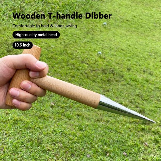 Handmatige bloembollenplanter, zaaistok, tuinstok, plantstok voor in de tuin, gegalvaniseerde aluminium bloembollenplanter, geschikt voor het planten van tulpen, narcissen, dahlia's en andere bloemen. van Merkloos	 — afbeelding 3