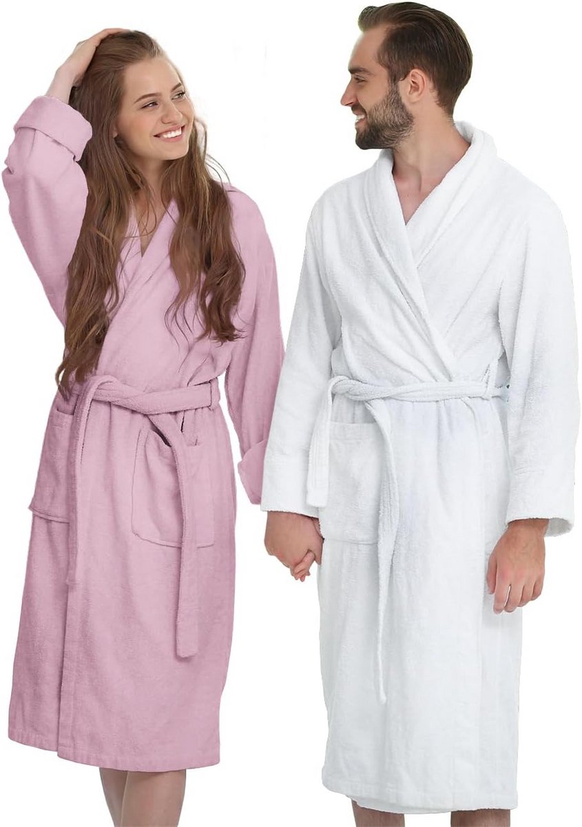 XXL Badjas met Capuchon - 100% Absorberend Katoen - Unisex Luxe Badjas Roze