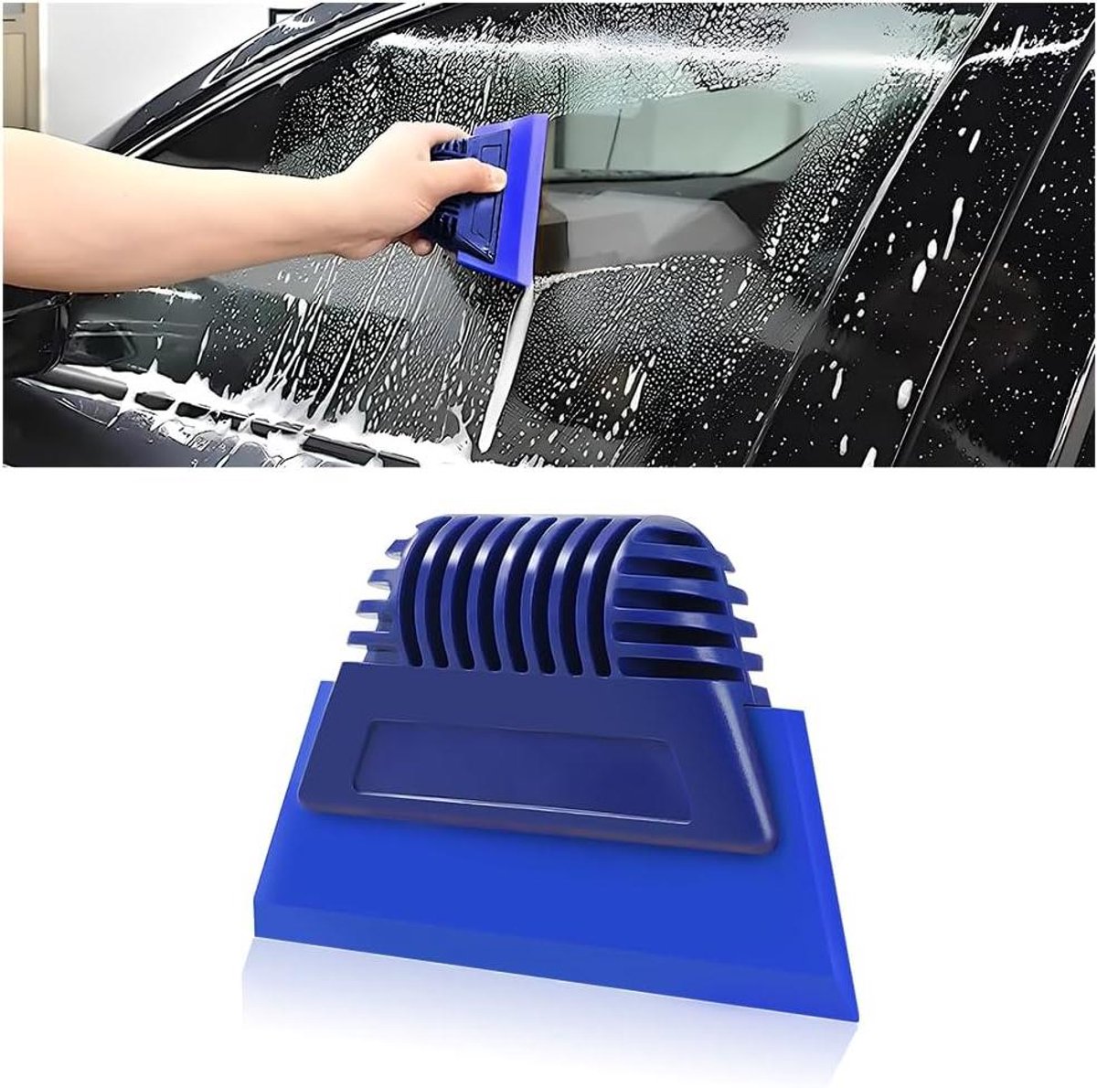 Vinyl auto folie installatie set met raamtrekker - blauw, lakbescherming, getint, rakels