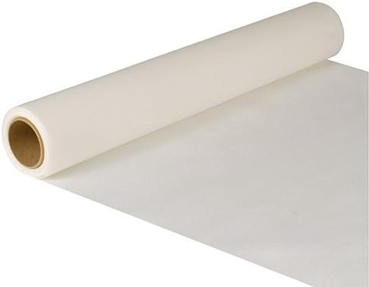 Lange Witte Tafelloper 5 Meter Stevig Stofachtig Reliëf voor Feest en Decoratie