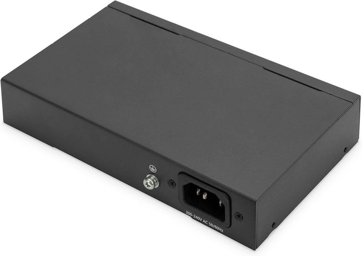 10-Poorts Unmanaged Netwerk Switch met 8x PoE+ Poorten en 60W Budget