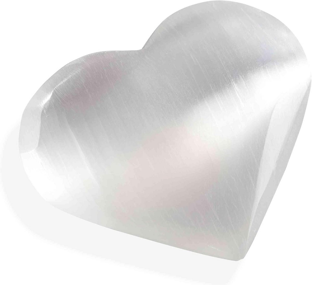 Gepolijst Seleniet Hart voor Liefde, Chakra Balans en Meditatie