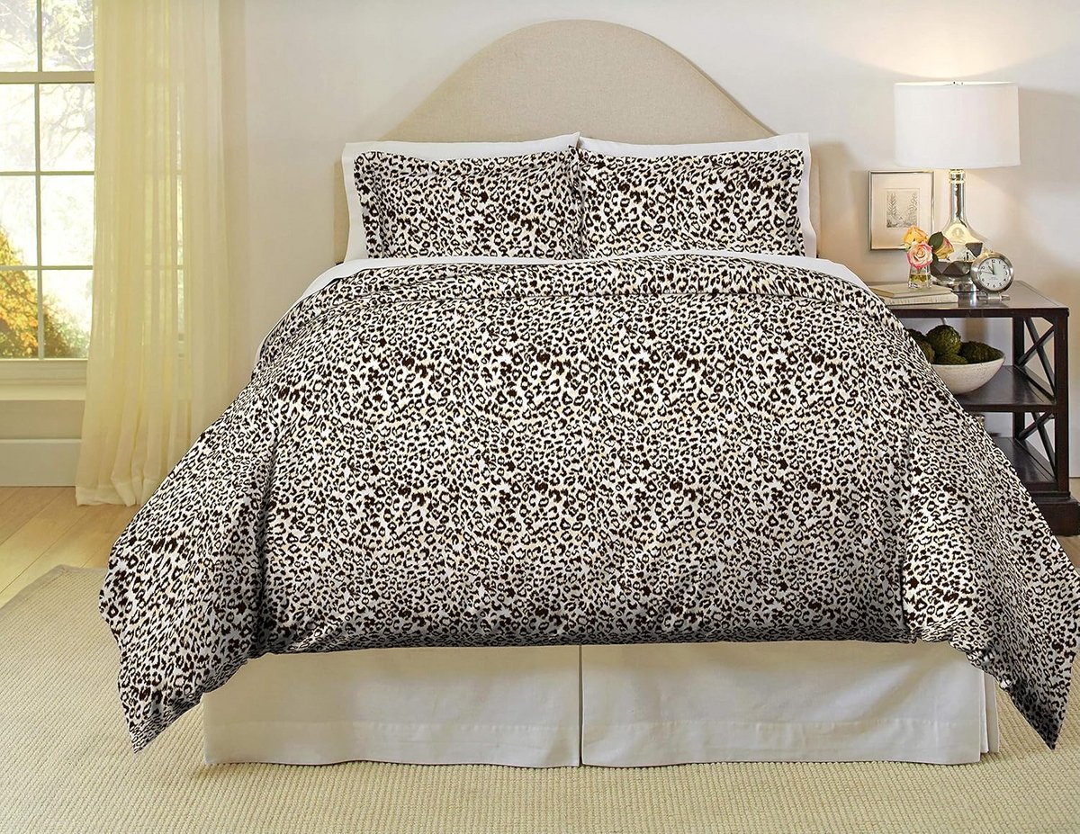 Warm Katoenen Flanellen Dekbedovertrekset 180 GSM - Safari Stijl Knoopsluiting