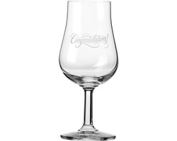 KROSNO Glas met opschrift „Congratulations“, „Gefeliciteerd“ voor whisky, brandy en likeuren 110 ml,1 stuk – elegant loodvrij kristalglas – cadeau, decoratief glas