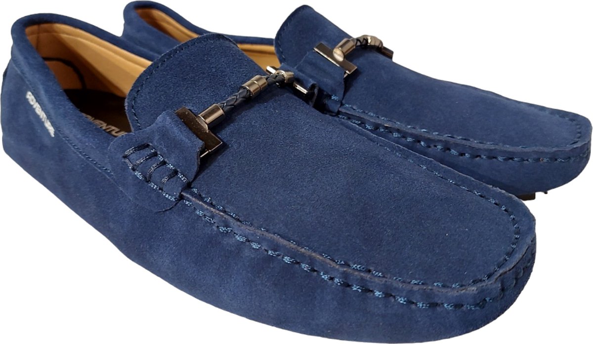 Adventure Instapper Milano Blauw Suede Leer High Soft Insole