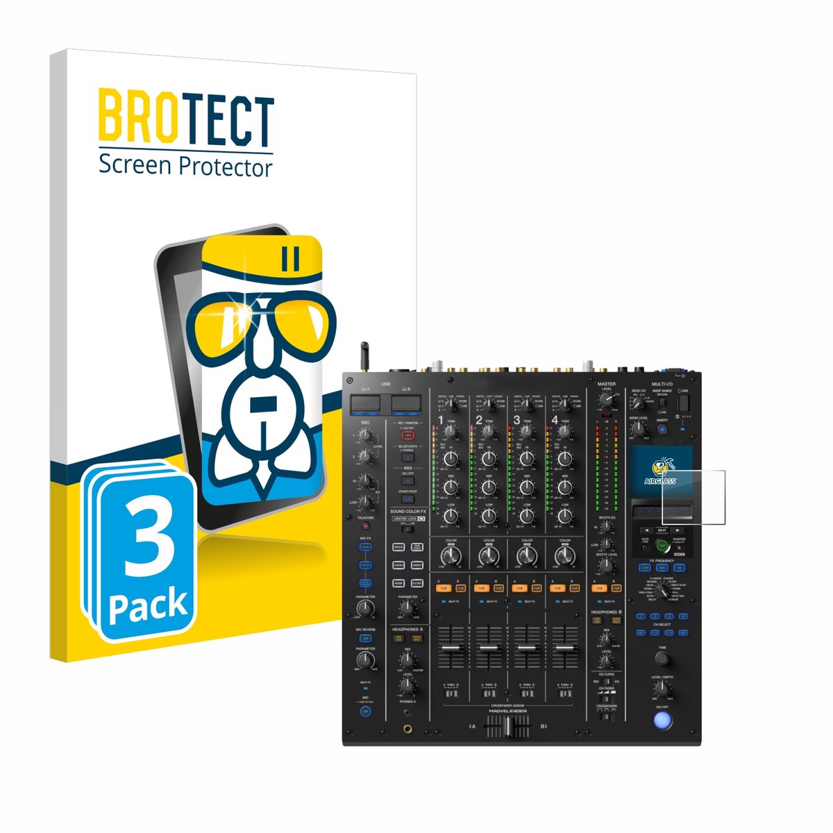 Screenprotector 3 Stuks voor Pioneer DJM A9 Beschermglas transparant