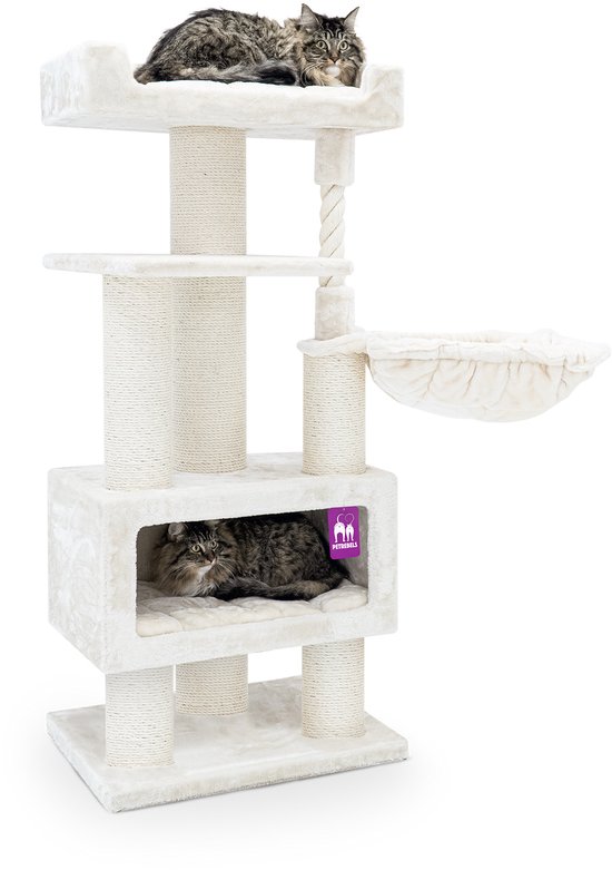 Petrebels Parklane 131 Krabpaal - Creme - Extra Dikke Stammen - 58 x 45 x 131 cm