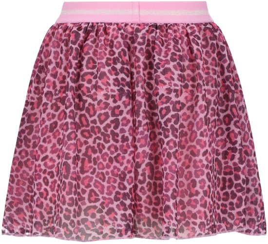 Roze rok met leopard print en glitter elastische tailleband.