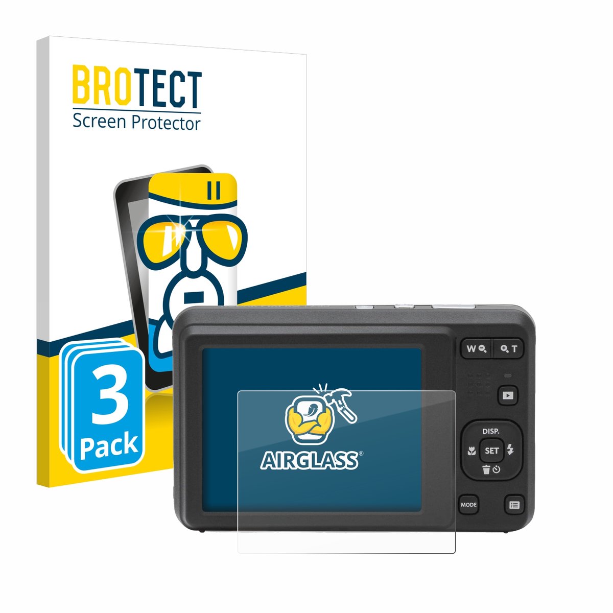 Screenprotector 3 Stuks voor Kodak Pixpro FZ55 Beschermglas transparant