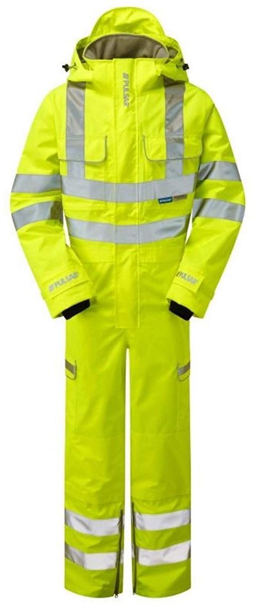 Niet gevoerde Overall / Werkoverall in Geel - Maat X-Large