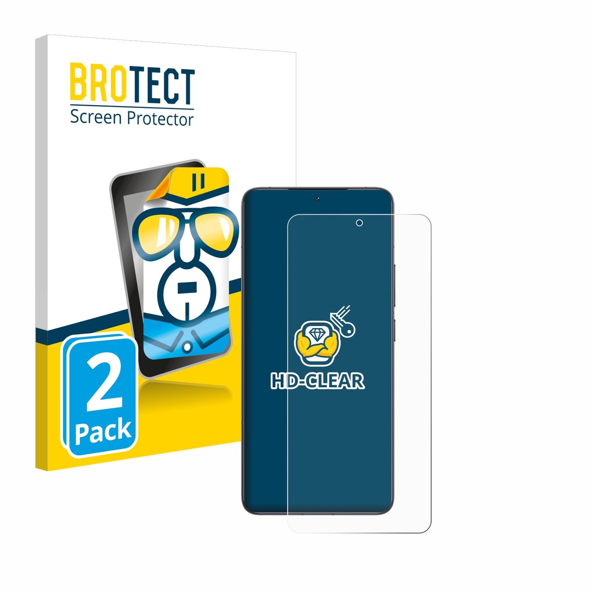 BROTECT - Screenprotector voor Xiaomi Poco F6 Pro - Folie Beschermfolie transparant 2 Stuks
