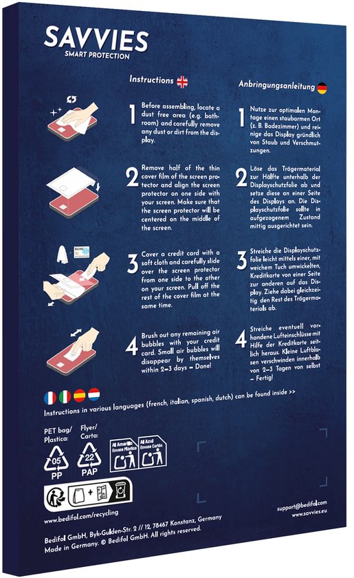 Lot de 3 protections d'écran Savvies - compatibles avec Canon EOS R100 - film protecteur en verre transparent