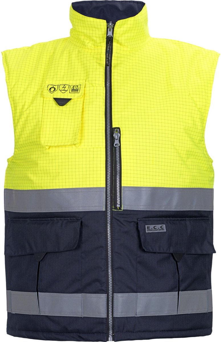 Hydrowear Metz Bodywarmer Geel/Marineblauw maat XL