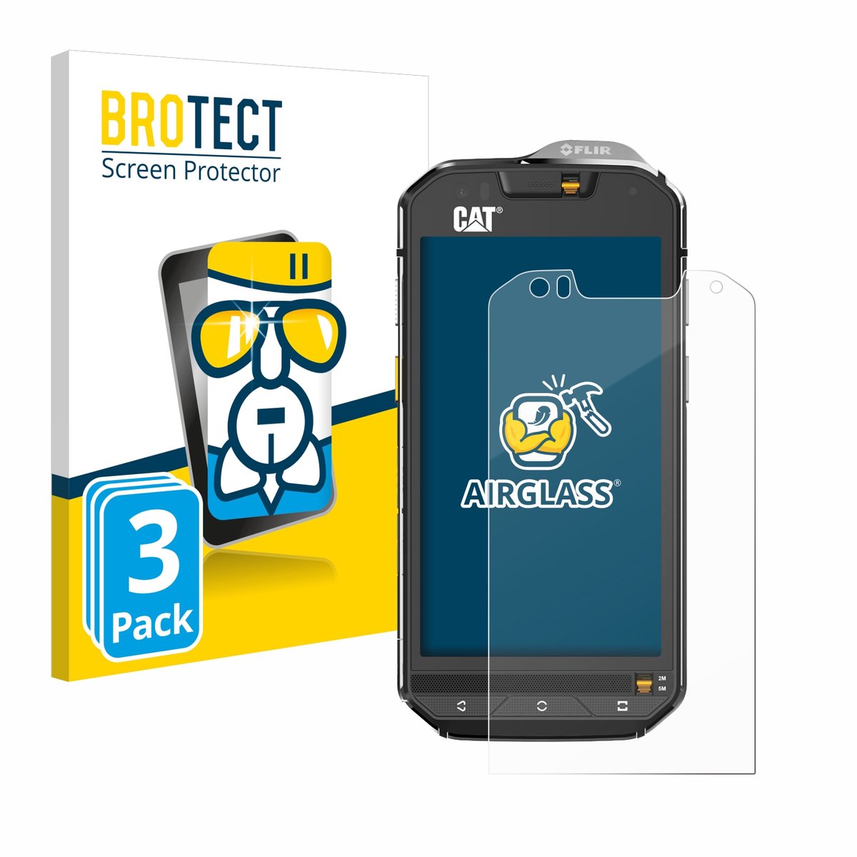Screenprotector 3 Stuks voor Caterpillar Cat S60 Beschermglas transparant