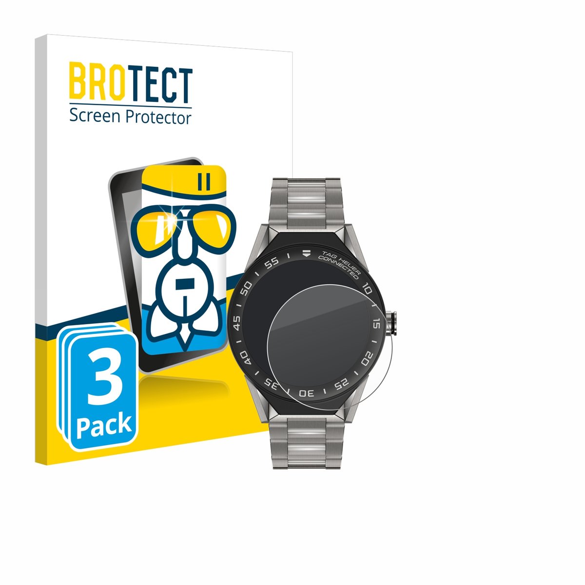 Screenprotector 3 Stuks voor TAG Heuer Connected Modular 45 Beschermglas transparant