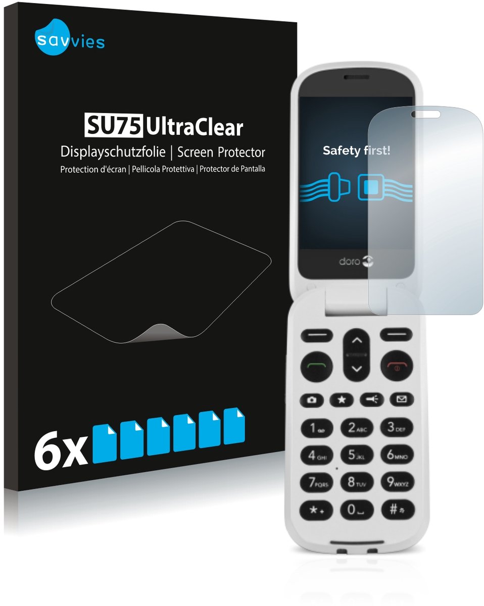 Savvies - Screenprotector voor Doro 6050 - Folie Beschermfolie transparant 6 Stuks