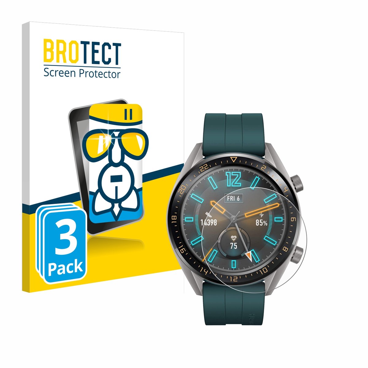 Screenprotector 3 Stuks voor Huawei Watch GT Active Beschermglas transparant