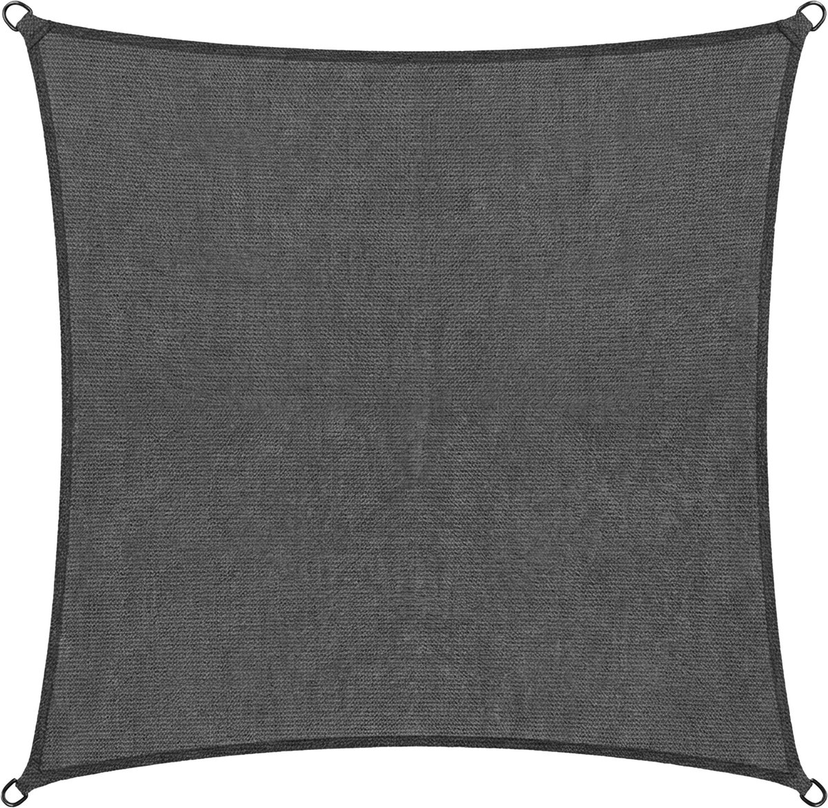 Abbey Camp Schaduwdoek - HDPE - 3 x 3 m - Grijs - Zonnedoek - RVS Ringen - ASWAN-300