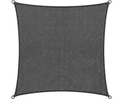 Abbey Camp Schaduwdoek - HDPE - 3 x 3 m - Grijs - Zonnedoek - RVS Ringen - ASWAN-300