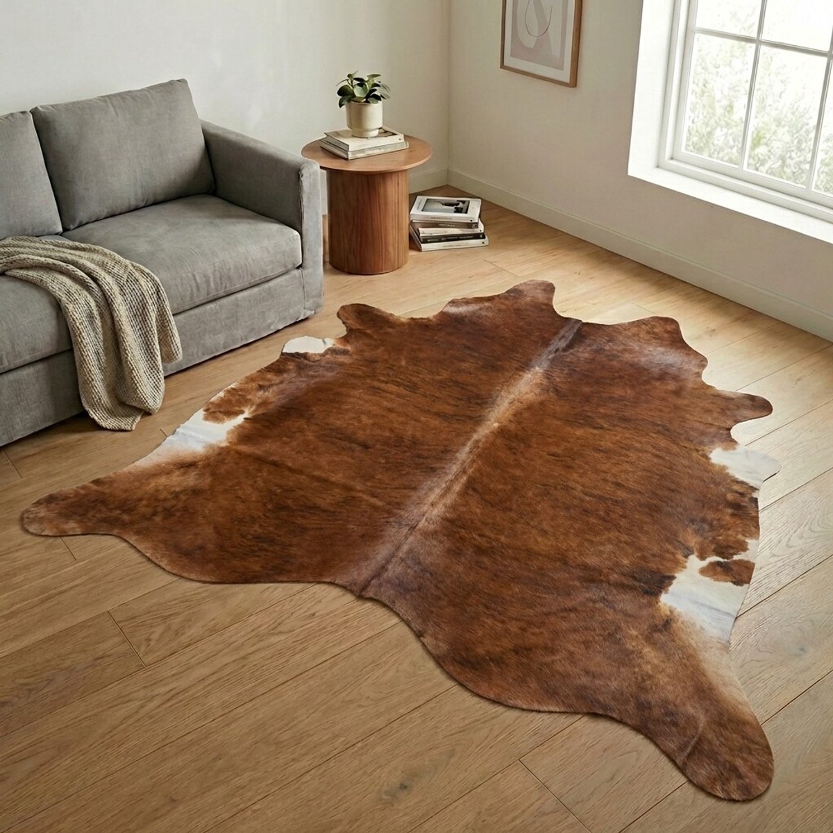 Koeienhuid Vloerkleed XL (Groot) - Effen-solid - 235 x 227 cm - Koeienkleed / Koeienvel / Dierenvel / Dierenhuid / Koehuid Tapijt