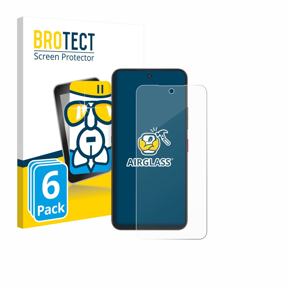 Screenprotector 6 Stuks voor Telekom T Phone 3 Pro Beschermglas transparant