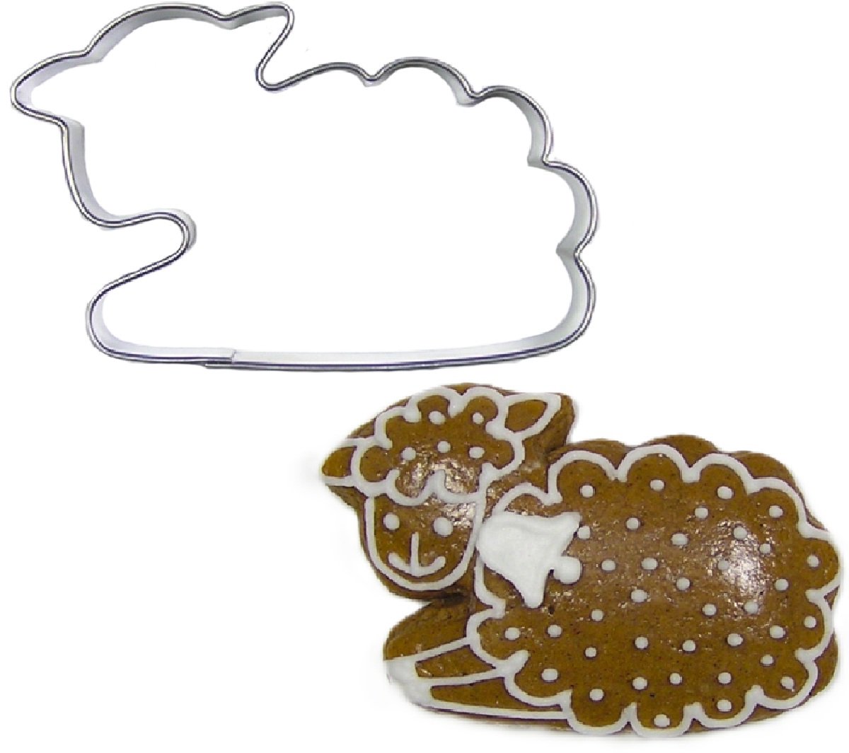 BrandNewCake Uitsteker Schaap Liggend RVS 7cm