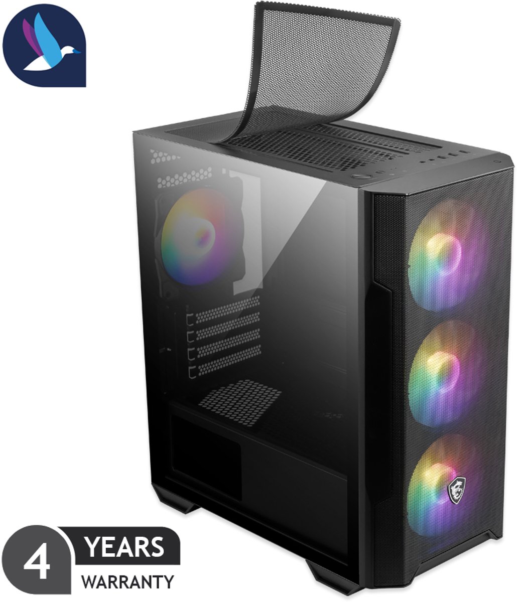 MSI Forge Starter Gaming PC – AMD Ryzen 5 5500, NVIDIA RTX 3050, 32GB RAM, 1TB SSD, WiFi 6, Windows 11 Pro - Afbeelding 2