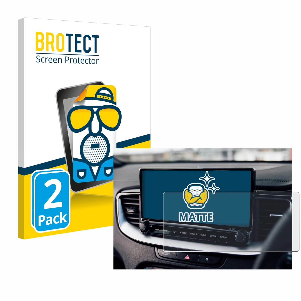 BROTECT - Screenprotector voor Kia XCeed 2024 - Folie Beschermfolie matte 2 Stuks