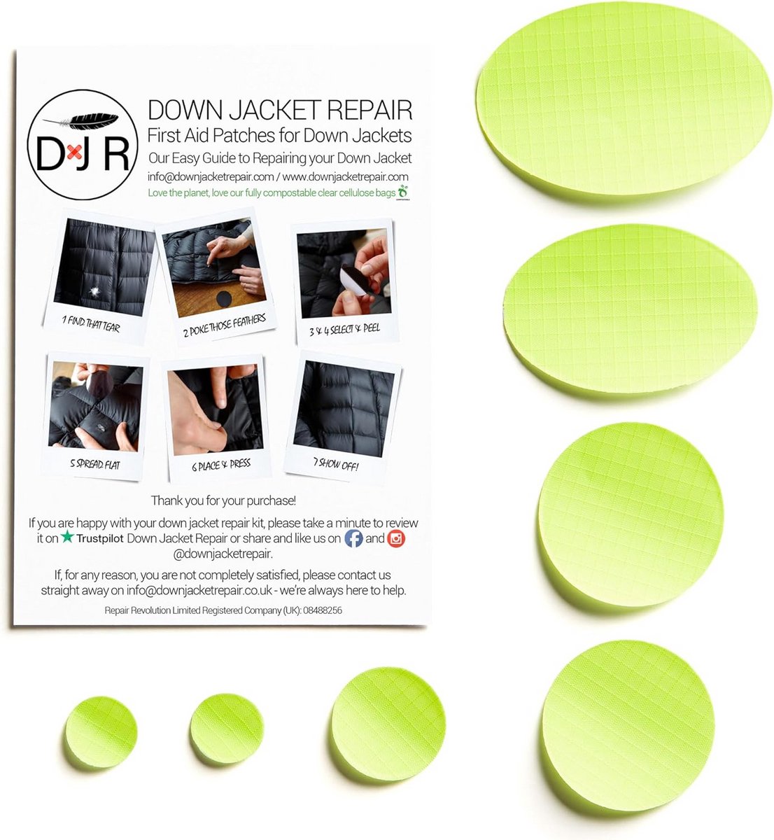 Zelfklevende Reparatie Patches voor Donsjassen en Slaapzakken - Waterdicht en Duurzaam Nylon