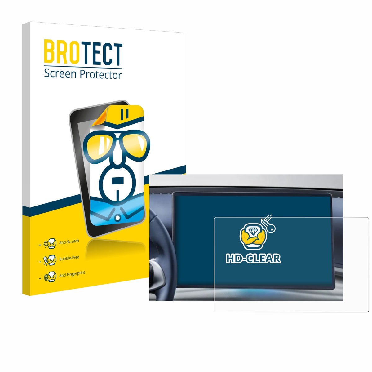 BROTECT - Screenprotector voor BYD Atto 3 Design 16" (2022) - Folie Beschermfolie transparant