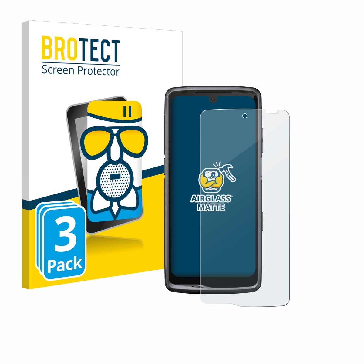 BROTECT - Screenprotector voor Crosscall Stellar M6 - Folie Beschermfolie Beschermglas matte 3 Stuks