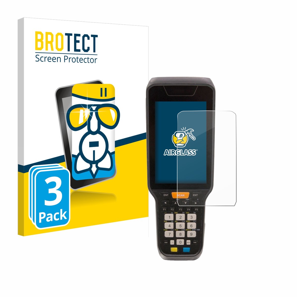 Screenprotector 3 Stuks voor Datalogic Skorpio X5 Beschermglas transparant