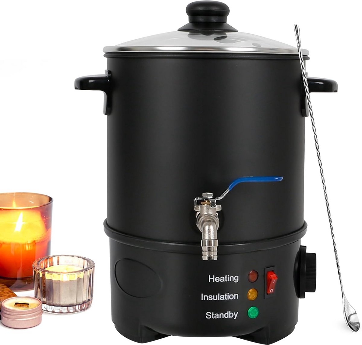 Elektrische Waswarmer 4 Liter - Snel Smelten voor Kaarsen Maken met Temperatuurregeling