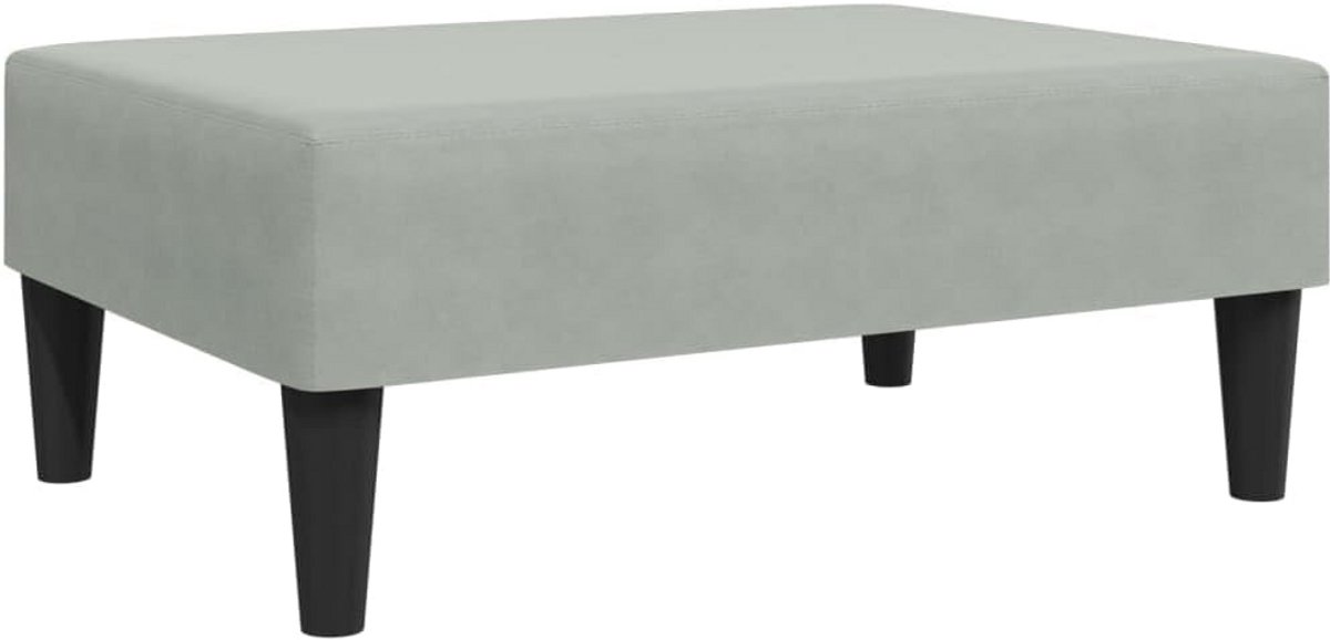 Comfortabele Voetenbank Fluweel Lichtgrijs - Ottoman, Hocker, Voetensteun voor Woonkamer