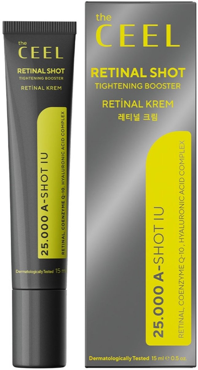The Ceel Retinal Shot Booster Crème - Tegen rimpels en fijne lijntjes - Herstellend, verhelderend, nachtverzorging - Retinal 0,1%, Azelaïnezuur, 7x Hyaluronzuur & Q10 - 15 ml