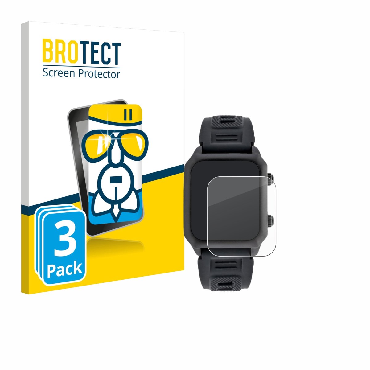 Screenprotector 3 Stuks voor Watchmark Kardiowatch FOCUS Beschermglas transparant