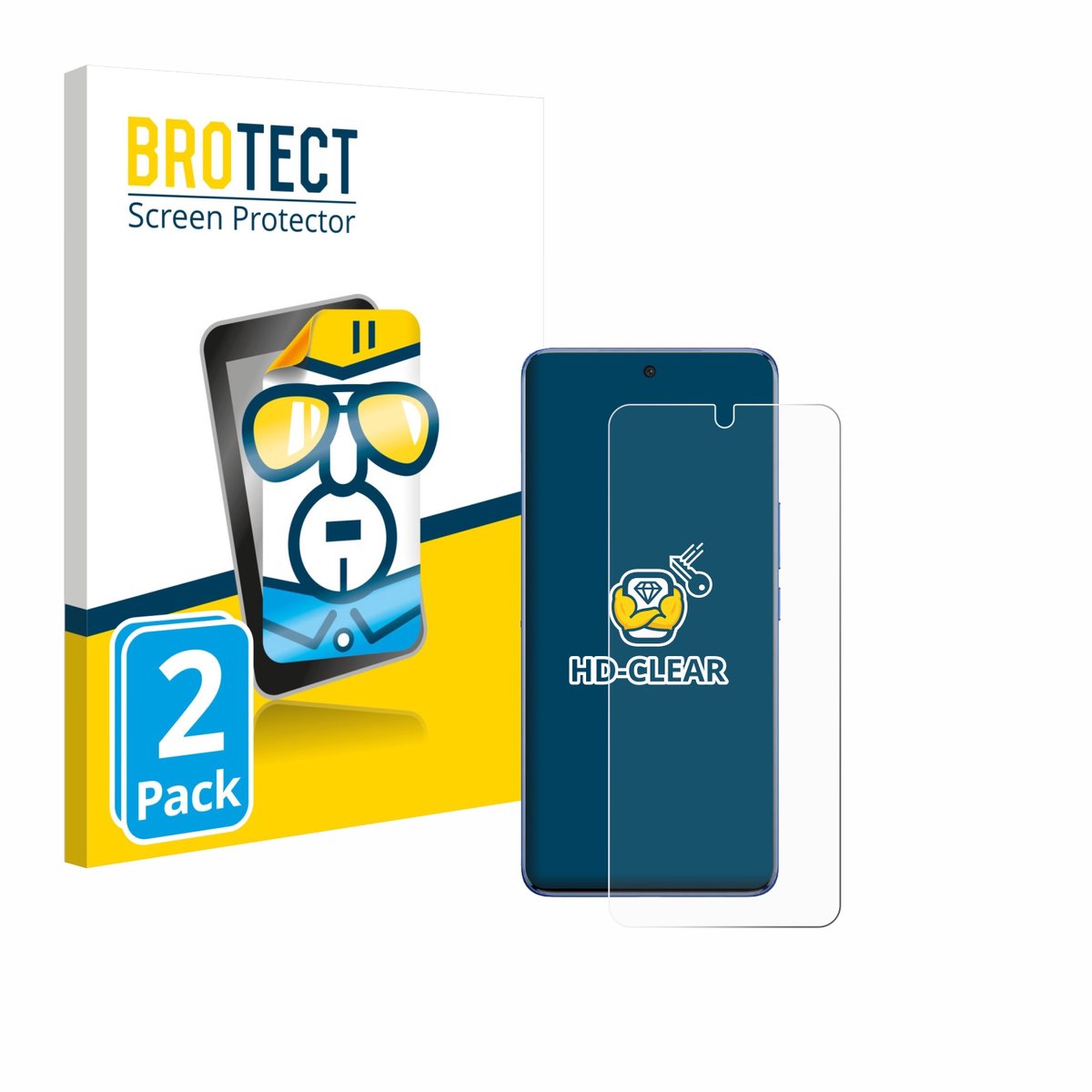BROTECT - Screenprotector voor Vivo V60 Lite 4G - Folie Beschermfolie transparant 2 Stuks