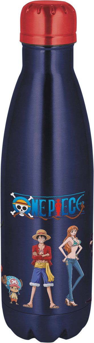 Netflix's One Piece drinkfles – Roestvrij staal – 780 ml – Sluit goed af – Drinkfles voor kinderen – BPA-vrij – Donkerblauw