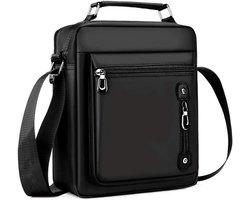 Business Messenger Bag Heren - Stijlvolle Oxford tas voor Werk - Zwart - Verstelbare Schouderriem