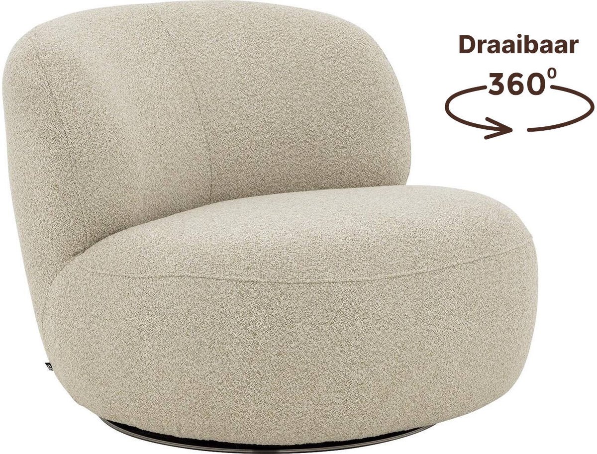 Goossens Fauteuil Avi - Stof - Beige