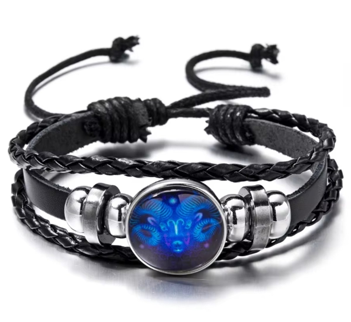 Actie4you® - Sterrenbeeld Armband - Verstelbare armband - Hanger sterrenbeeld - Gevlochten armband - Horoscoop – Glow in Dark - Ram