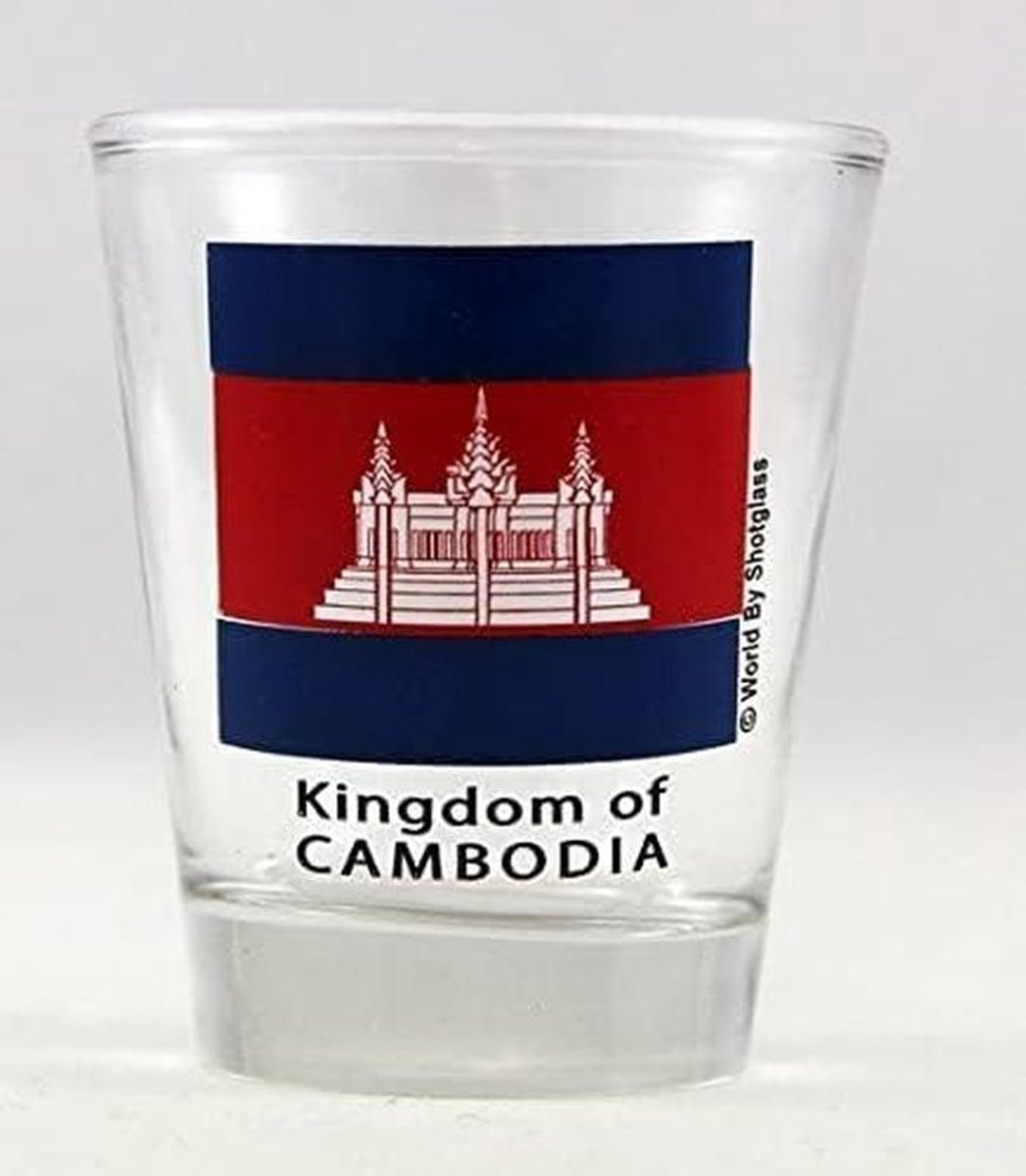 Souvenir Shotglas Cambodja Glas - Verzamelobject Reisgeschenk