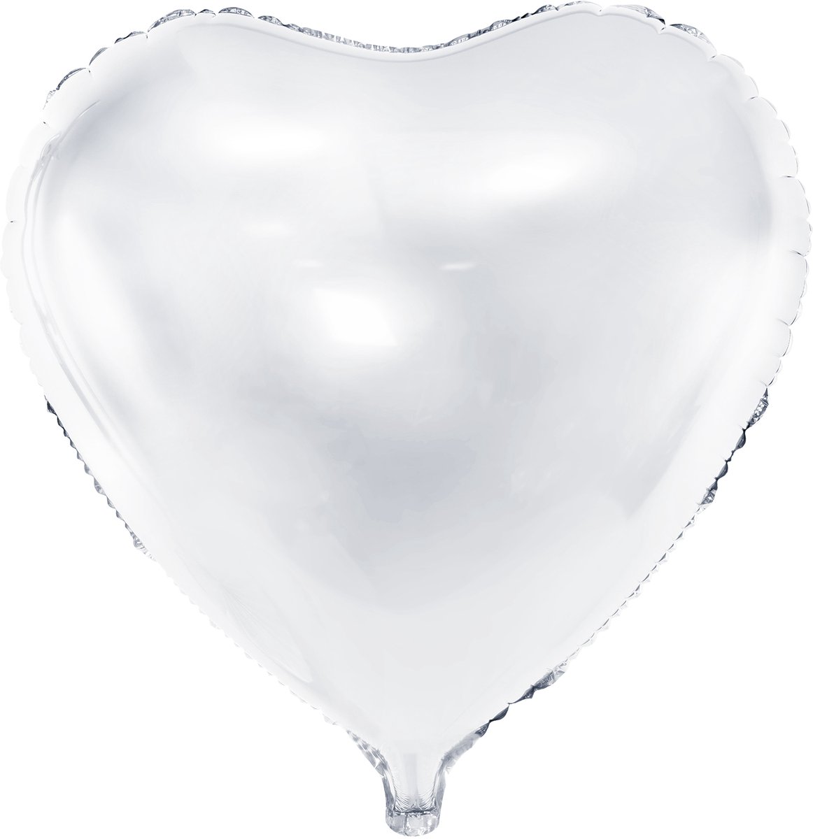 PARTYDECO - Witte hartvormige aluminium ballon 45 cm helium geschikt