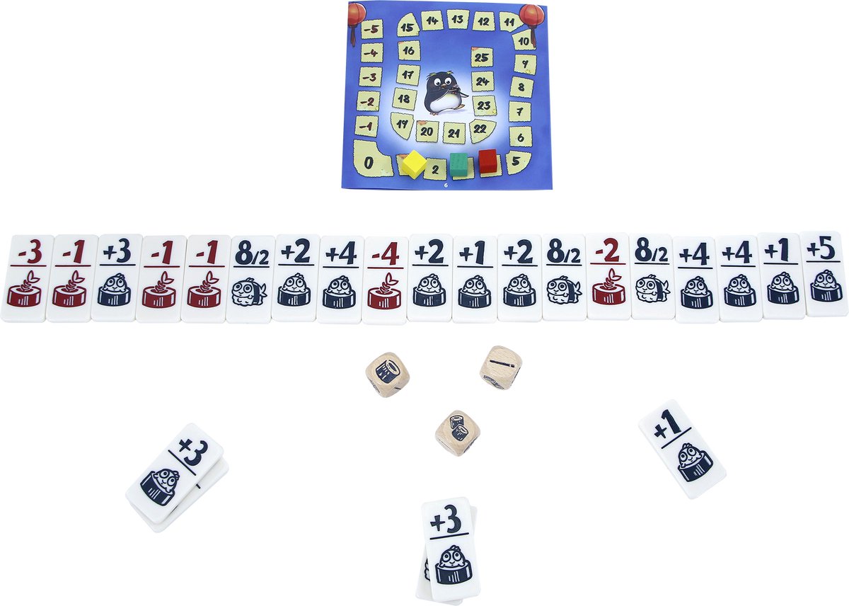 999 Games - Geharrewar in de Sushibar Junior - Dobbelspel - Snel dobbelspel voor het hele gezin - Gezelschapsspel - Familiespel - Klein cadeautje - bevat spelregels in NL en EN en FR — afbeelding 5