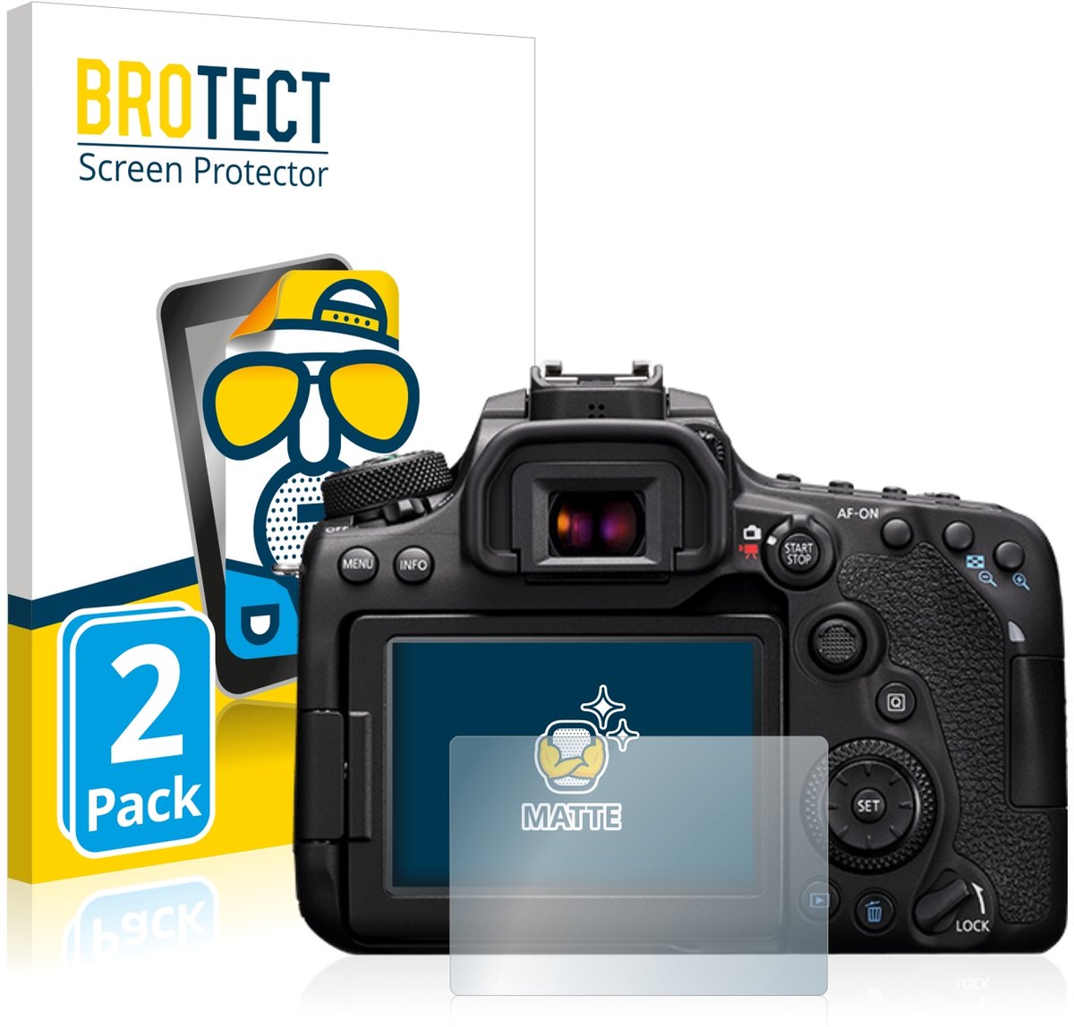 BROTECT - Screenprotector voor Canon EOS 90D - Folie Beschermfolie matte 2 Stuks