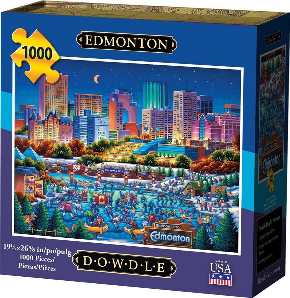 Puzzel 1000 Stukjes - Grote Stad Edmonton Canada - Uitdagend Legpuzzel