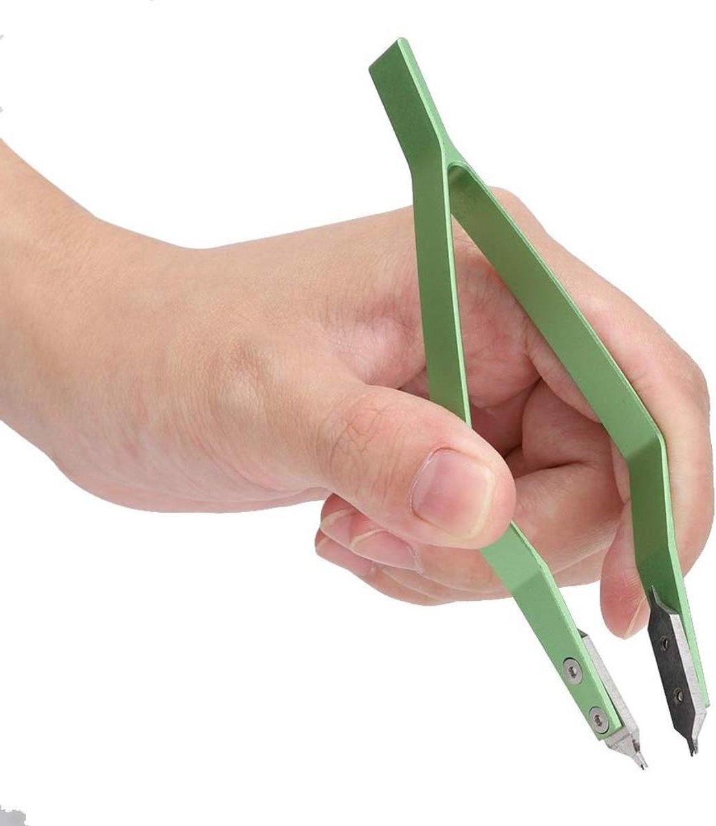 Allecto- Horlogeveertang - Horlogereparatiegereedschapsset - metaal - V-vormige tang - gevorkte punten - reparatie - horloges - zilver - Horlogeveertang - zilveren modellen